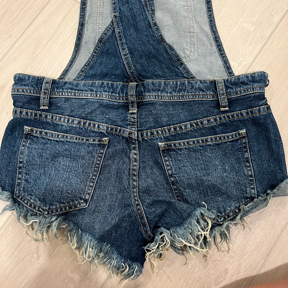 Free People Denim Short Overalls